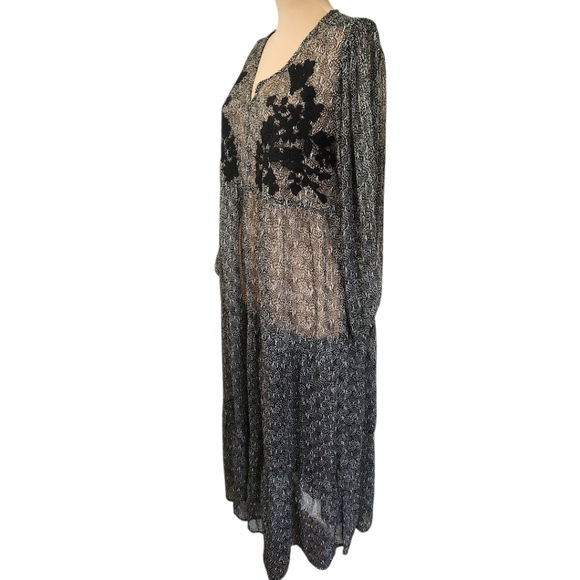 WORLD MARKET Embroidered Sheer Maxi Dress - Size M - Picture 7 of 16